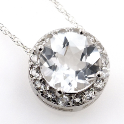 Weißer Topasanhänger und 925er Silber
