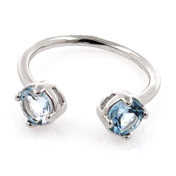 Anello Tu ed Io di gemme diverse e Argento 925
