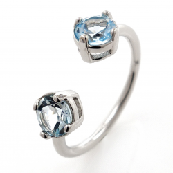 Bague Toi et Moi de différentes pierres précieuses et Argent 925