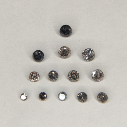 Round cut salt and pepper diamond 1.40-2.75 mm