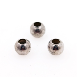 Fai da te: perlina a sfera da 1 grammo con silicone, in argento 925 placcato in rodio, 5, 4, 3 mm