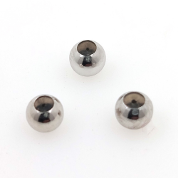 DIY : perle boule de 1 gramme en silicone, argent 925 plaqué rhodium, 5, 4, 3 mm