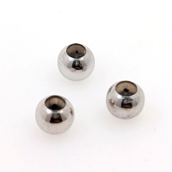 DIY : perle boule de 1 gramme en silicone, argent 925 plaqué rhodium, 5, 4, 3 mm