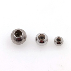 DIY 1 Gramm Kugelperle mit Silikon, aus rhodiniertem 925er Silber, 5, 4, 3 mm